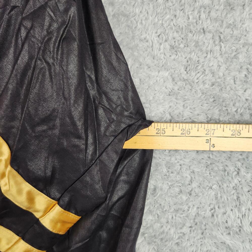 Vintage Oscar De La Renta Robe Womens Small Black Kimono Belted Striped 80s Boxy - Picture 8 of 12